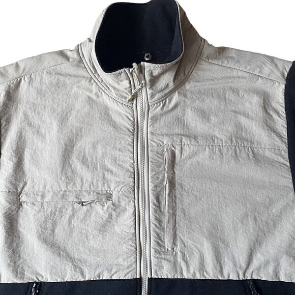 Full Zip Fleece Jacket Black With Gray Khaki Panels Men’s XL Mountain Fog - Picture 3 of 9